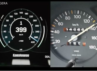 Koenigsegg Regera vs Peugeot 106 1.1 (+video)