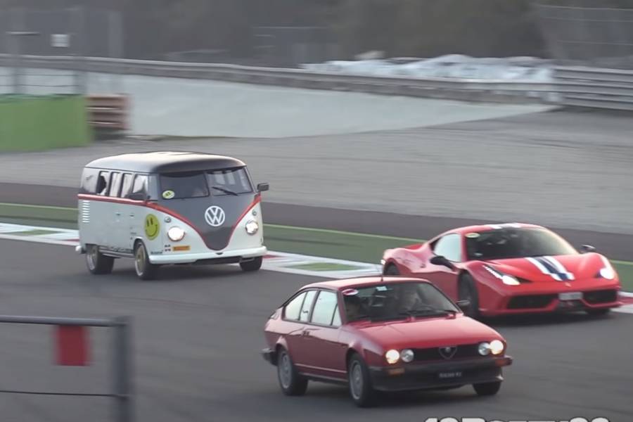 VW Transporter καταδιώκει Ferrari Speciale! (+video)