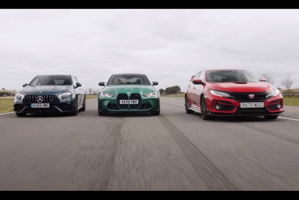 AMG A45 S vs M3 Competition vs Civic Type R (+video)
