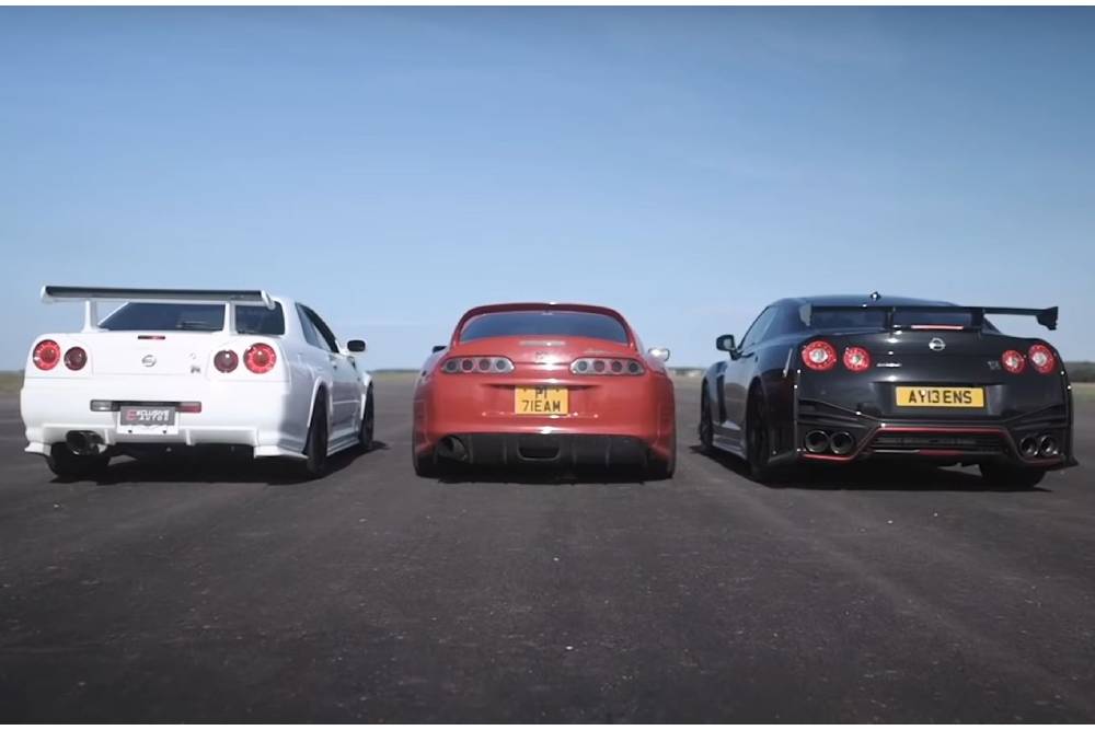 Τα Nissan GT-R βάζουν στη μέση τη Supra (+video)